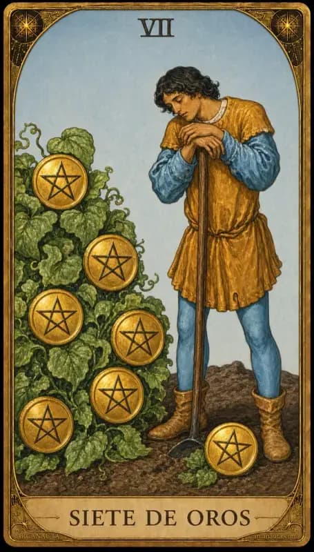 Carta del tarot Siete de Oros