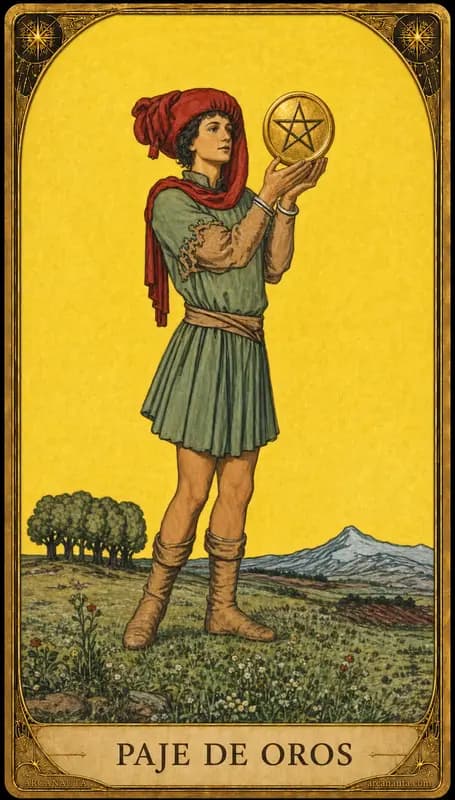 Carta del tarot Paje de Oros